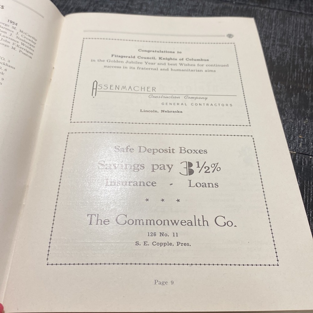 1954 Knights Of Columbus Jubilee Souvenir Booklet! - Picture 5 of 6